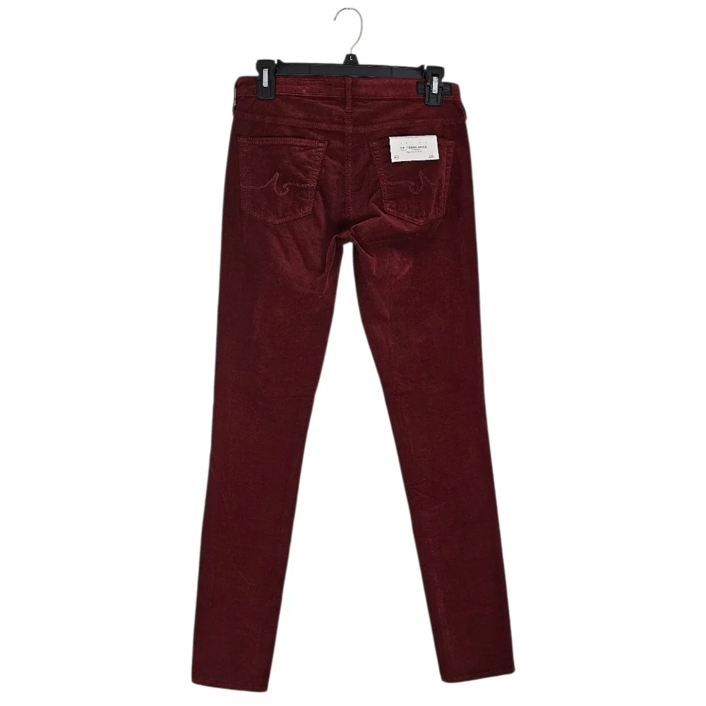 Adriano Goldschmied The Legging Super Skinny Ankle Burgundy Corduroy Pant 26 NWT